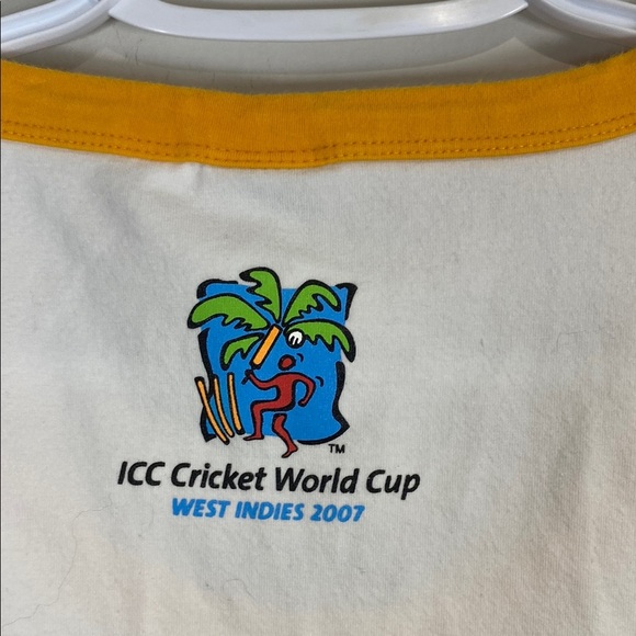 Vintage 2007 ICC Cricket World Cup West Indies Gold Trim Crop Tee - Picture 6 of 7